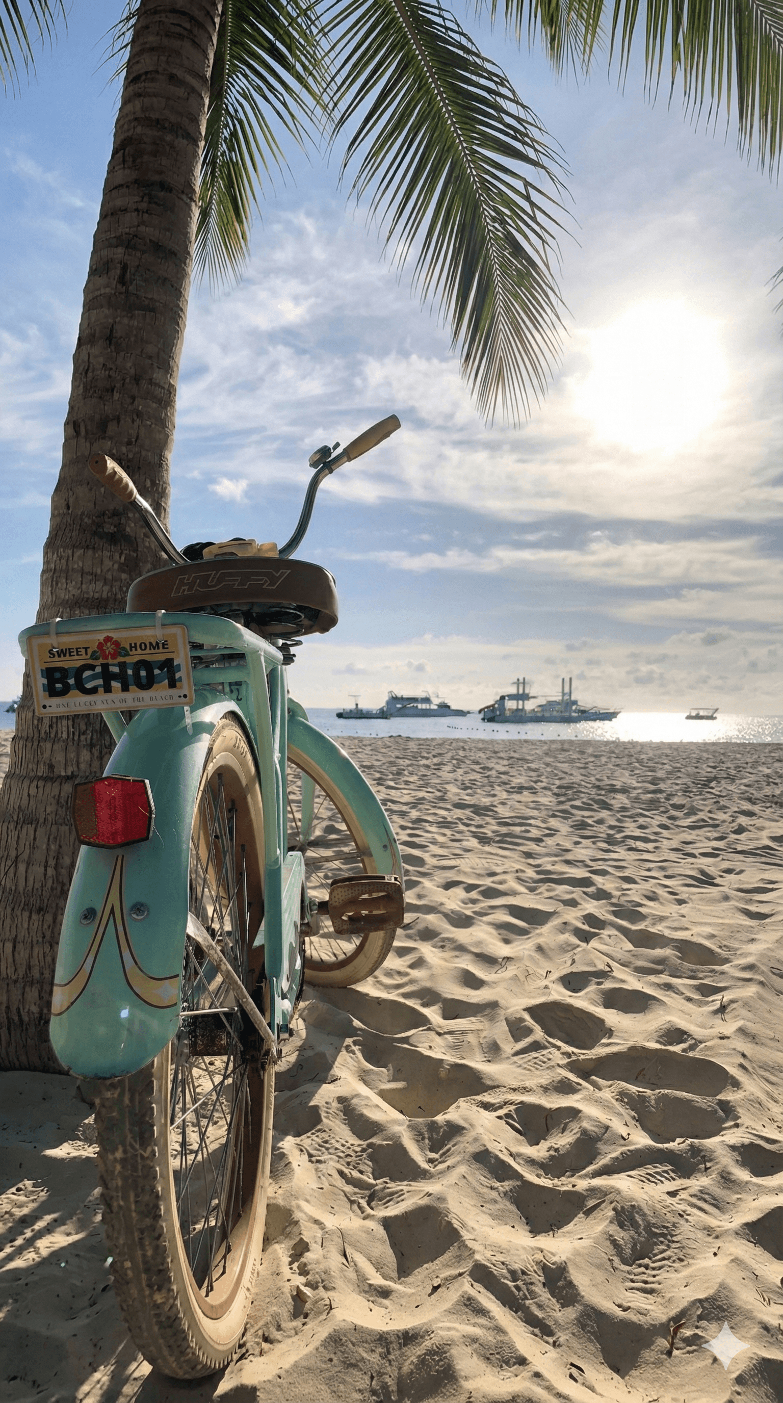 Path lined with palm trees